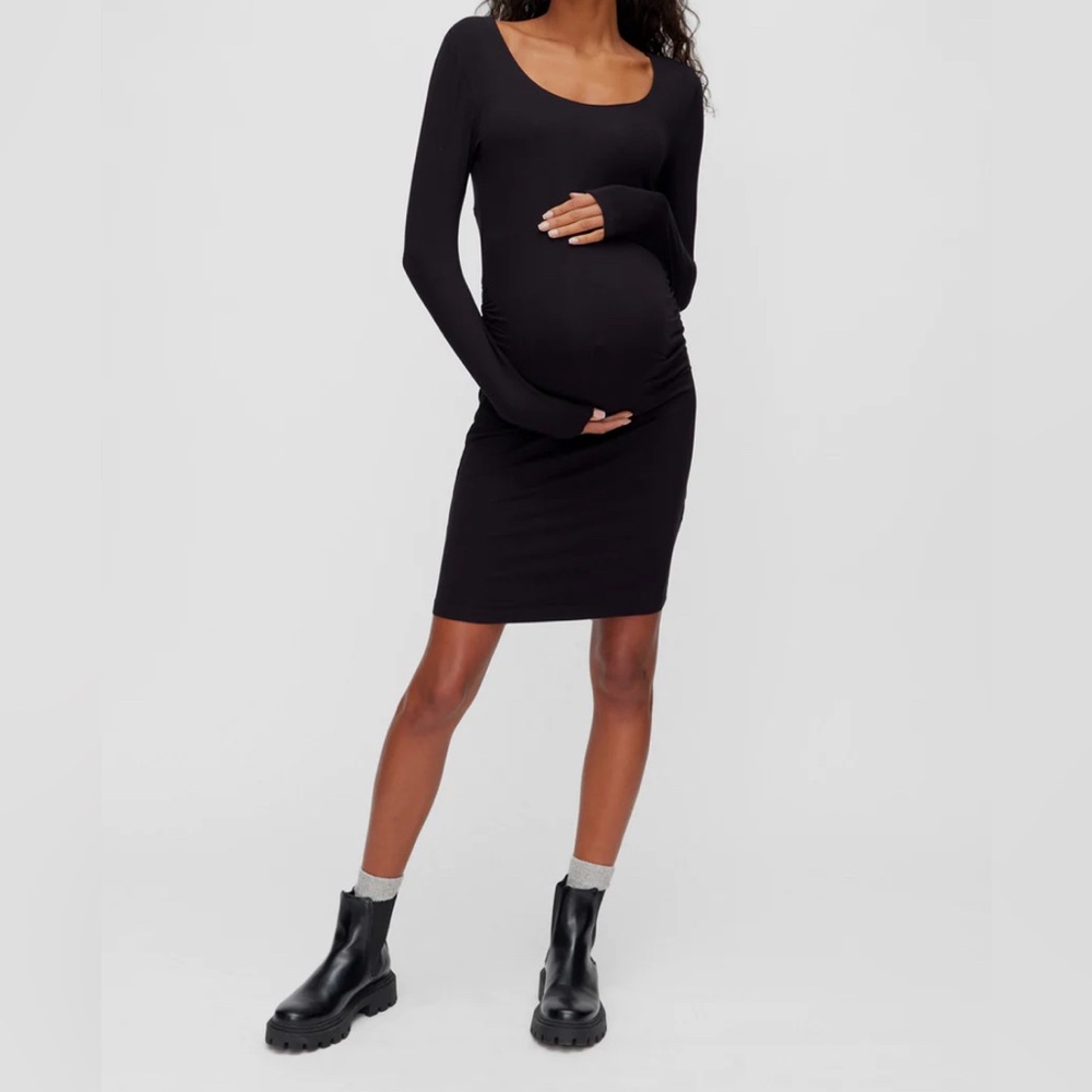 LONGSLEEVE SIDE RUCHED DRESS - Picture 5 of 6